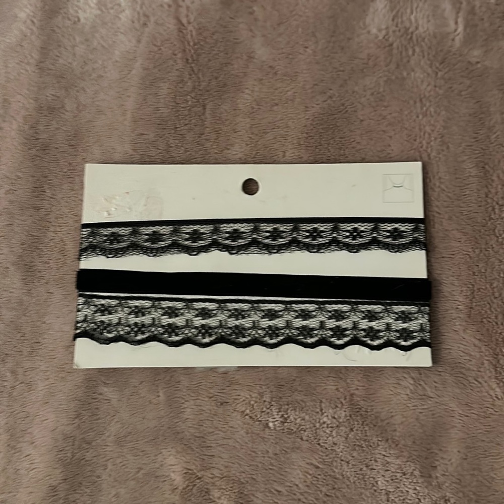 NWT H&M 3 Pack Black Velvet and Lace Chockers